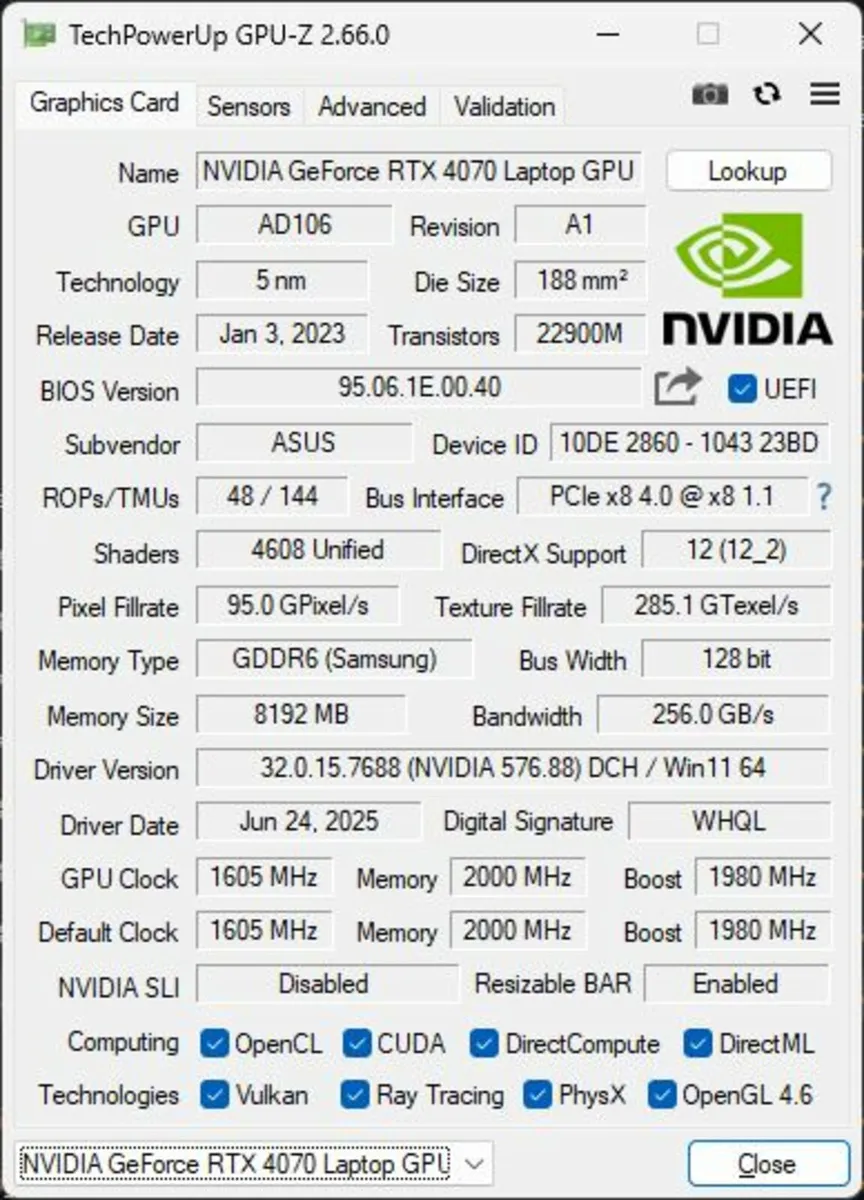 Gaming laptop Asus tuf gaming A15 Ryzen 9 RTX 4070 - Image 3