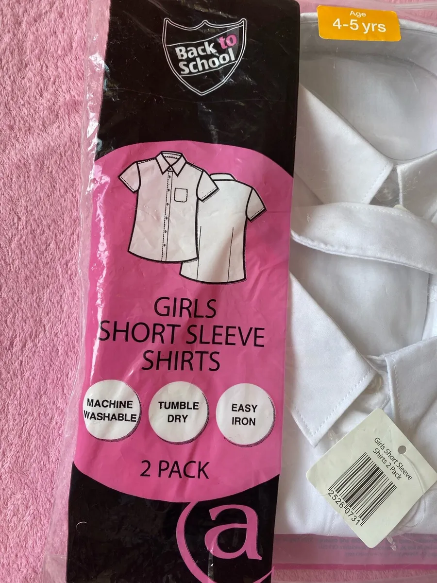 Girl’s White Short Sleeve Shirts | 2 Pack - Image 3
