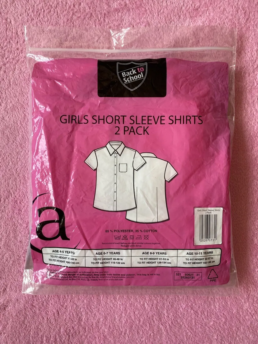 Girl’s White Short Sleeve Shirts | 2 Pack - Image 4