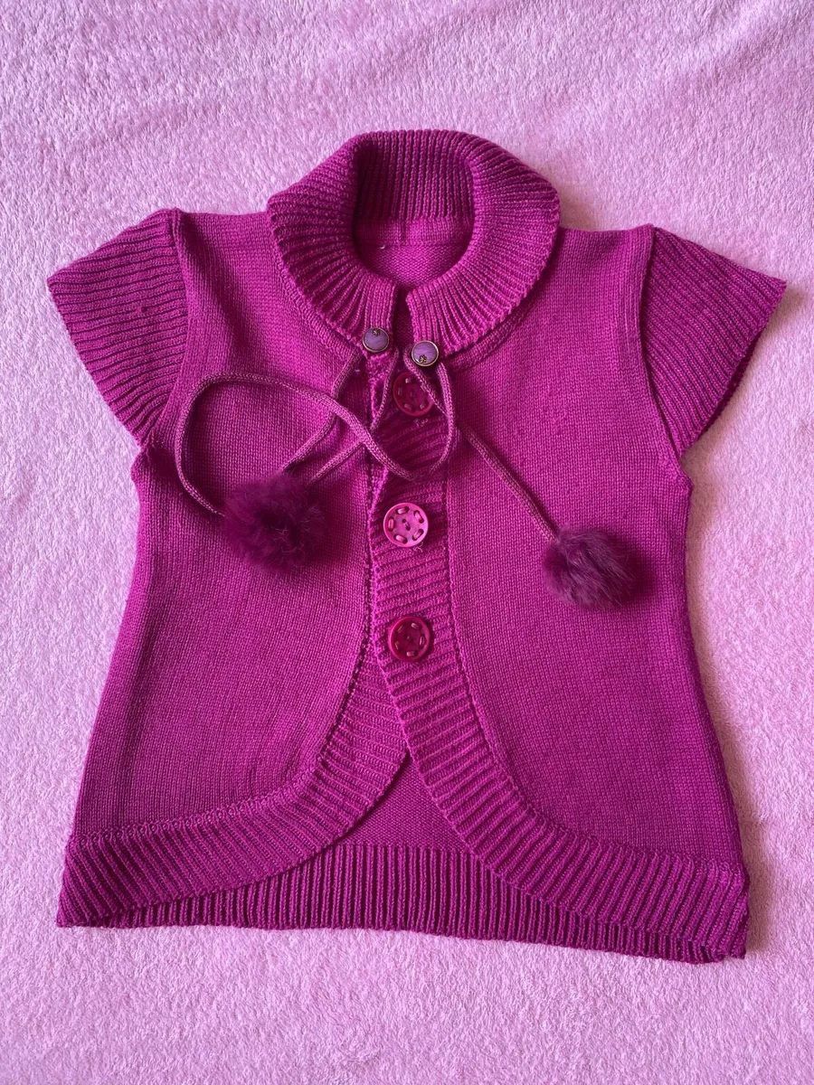 Short Sleeve Purple Cardigan / Jumper - Image 1