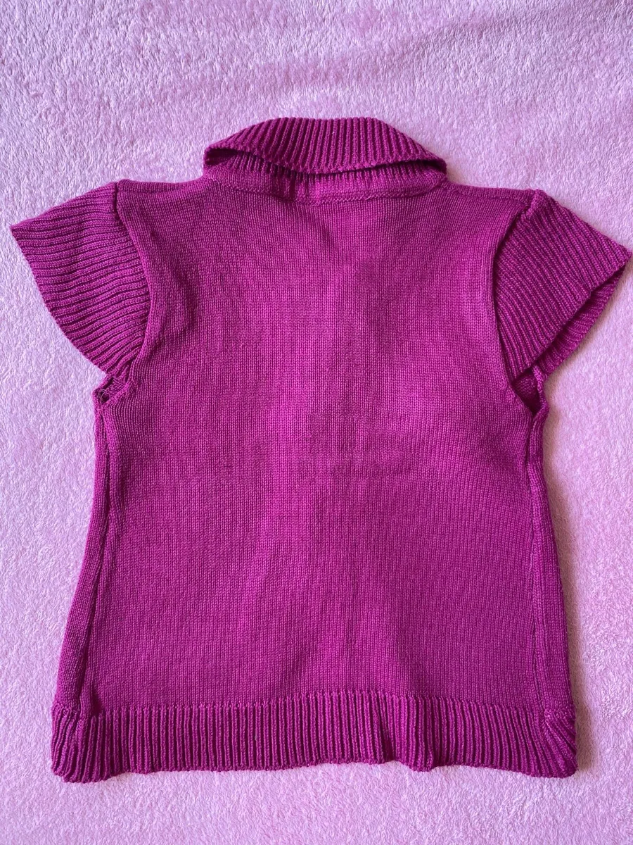 Short Sleeve Purple Cardigan / Jumper - Image 4