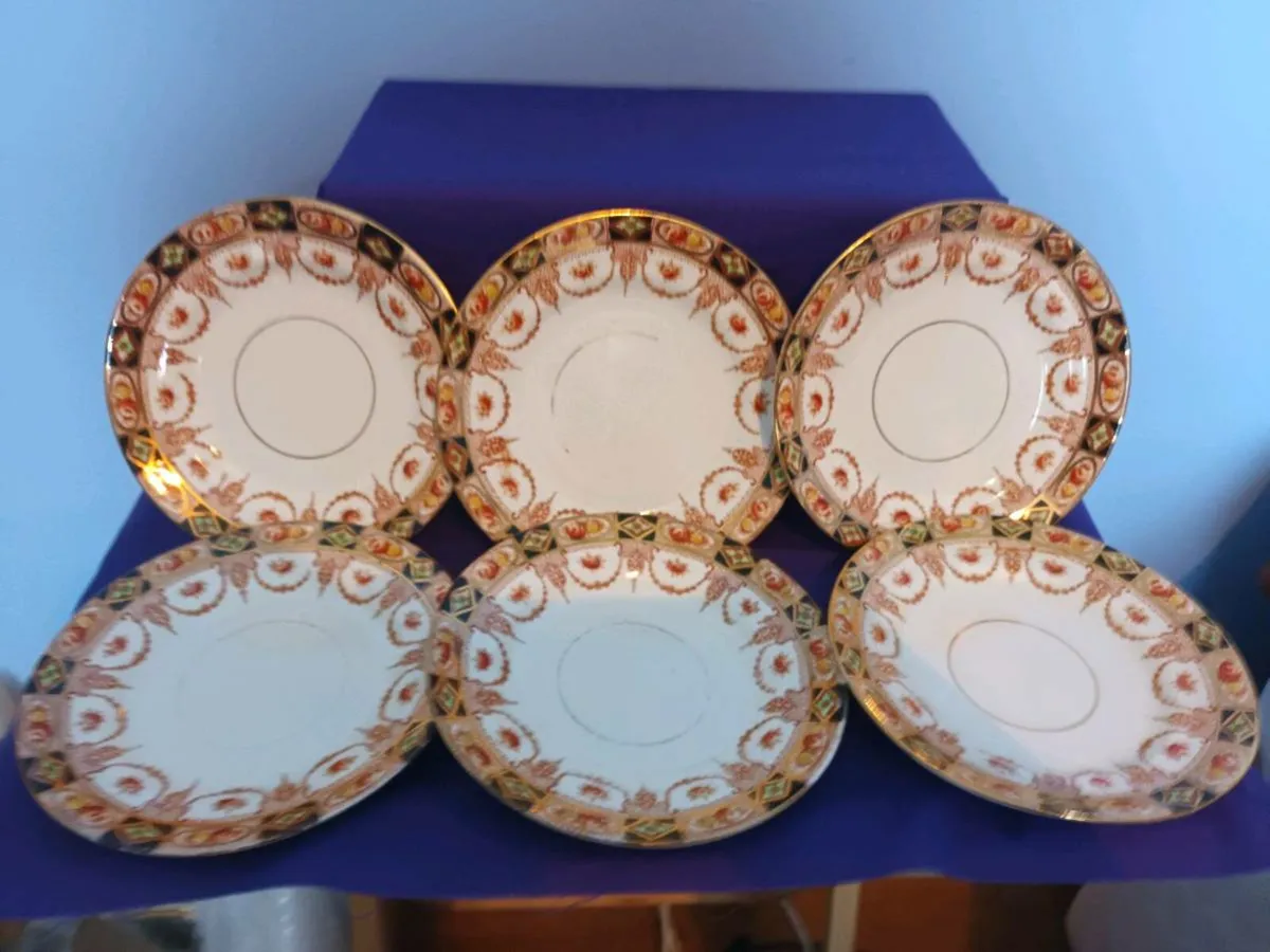 6 Antique  Royal Albert  Derby Pattern Tea Plates - Image 1