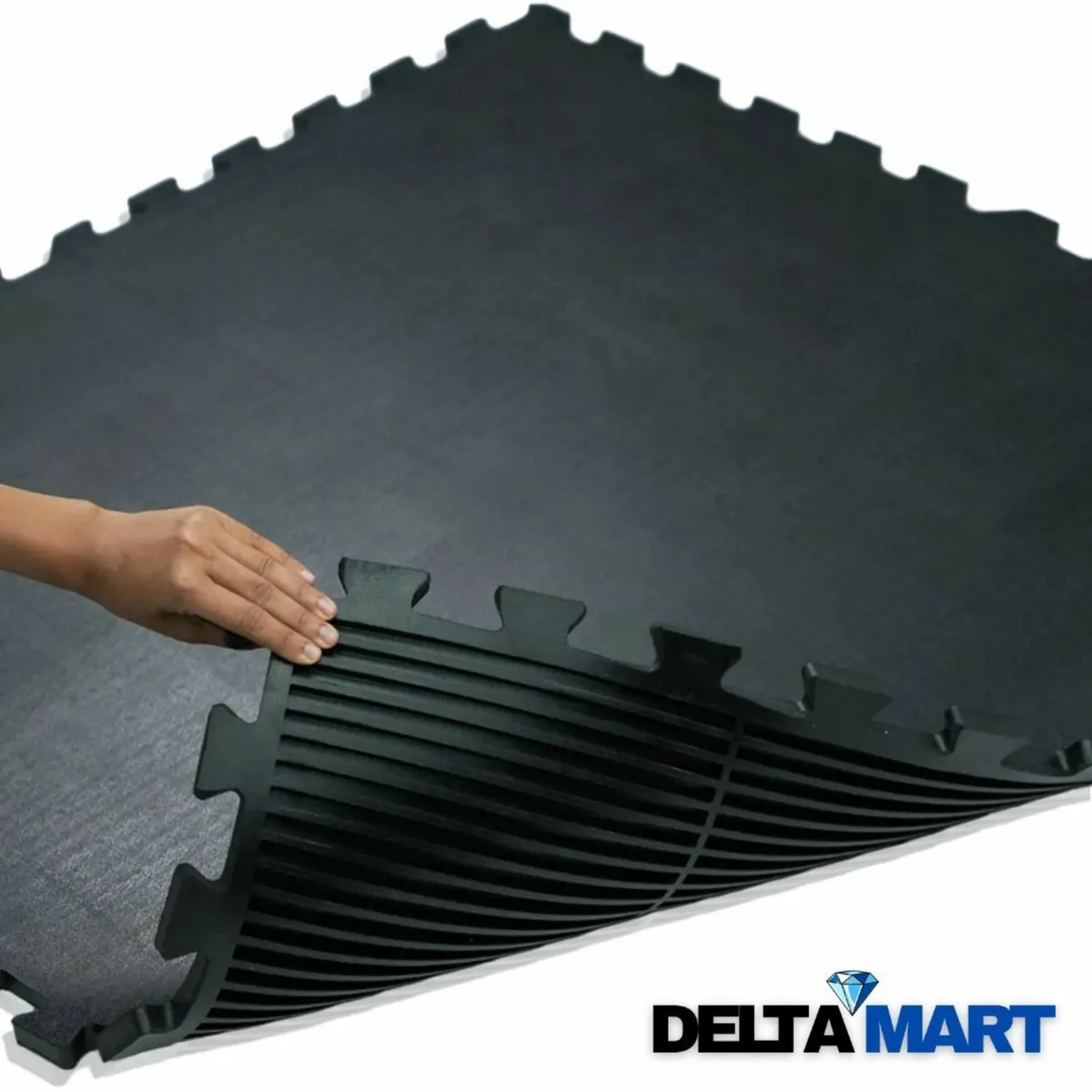 1x1m Rubber Gym/Stable Mat – Interlocking Edges - Image 4