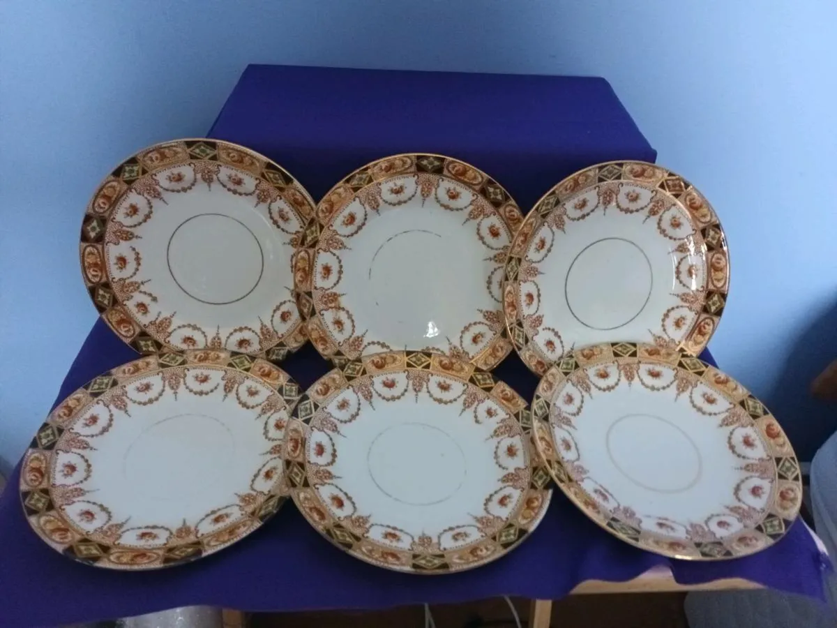 6 Antique  Royal Albert  Derby Pattern Tea Plates - Image 3