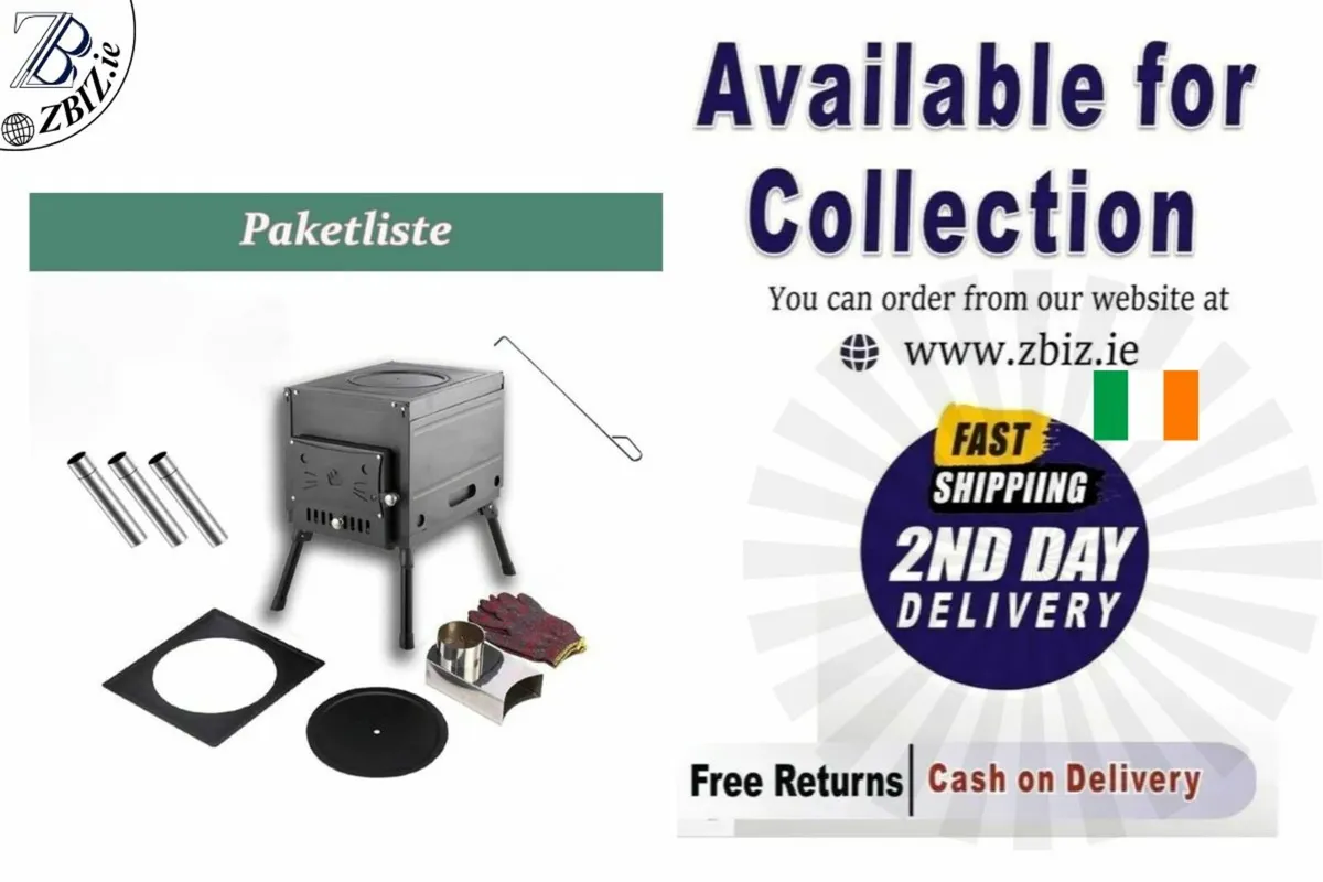 Cast Iron Portable Wood Stove – Outdoor Camping - Image 1