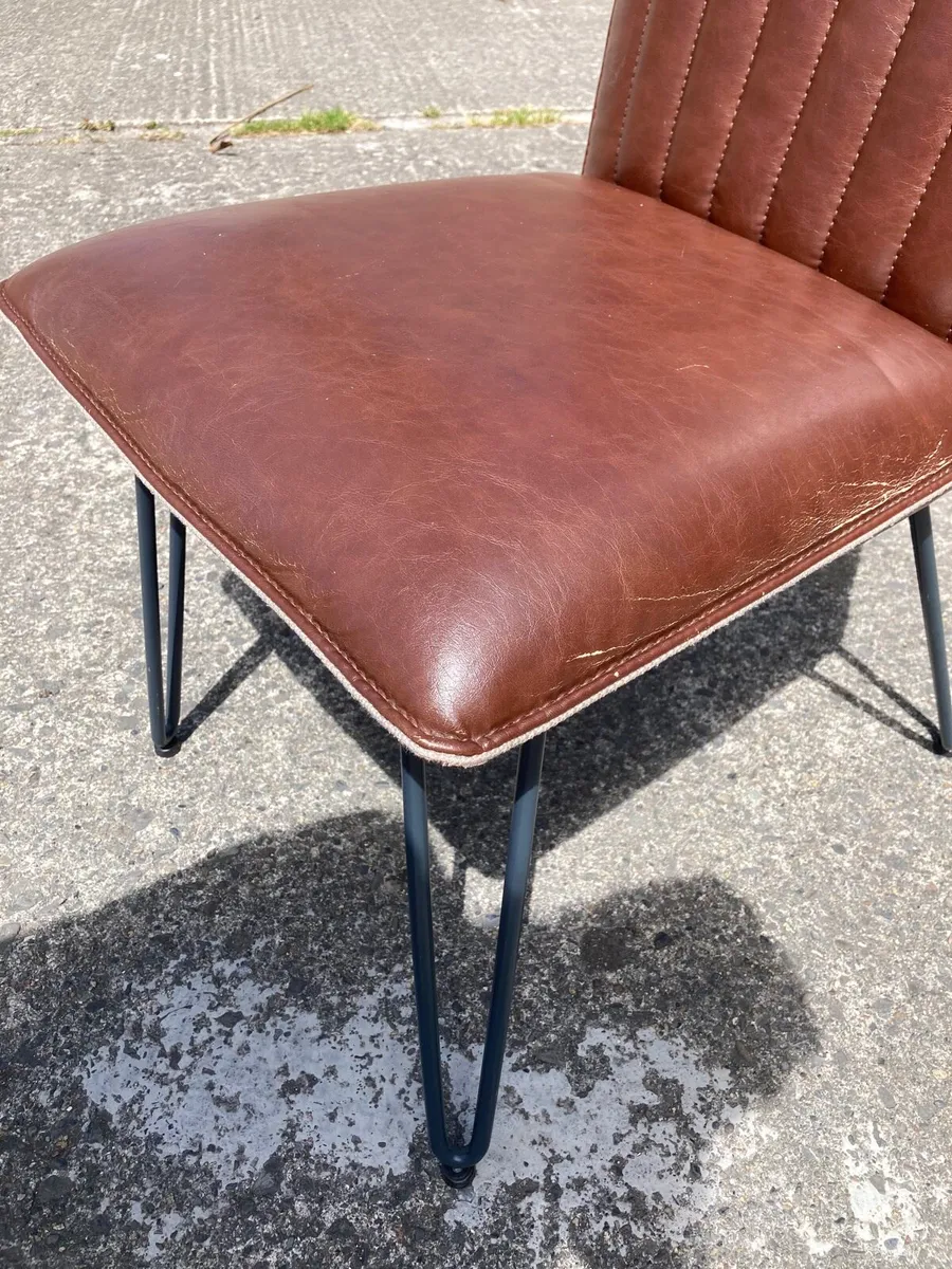 Ez Living brown leather chairs - Image 3