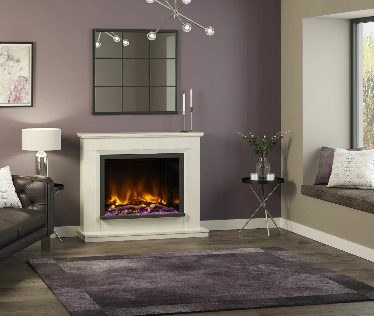 ALESSO Floorstanding Electric Fireplace Suite - Image 1