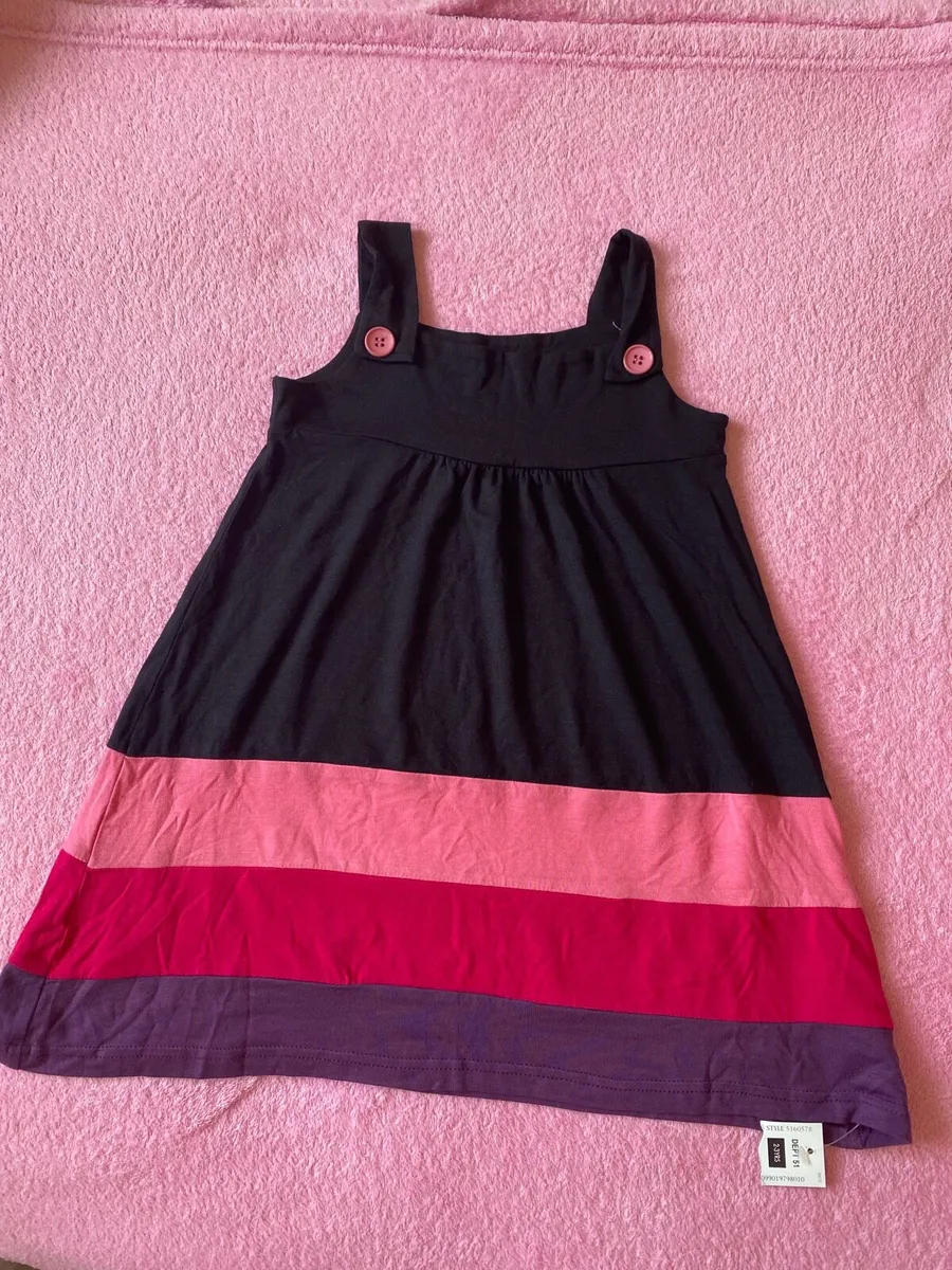 Pink, Purple & Black Summer Dress - Image 1
