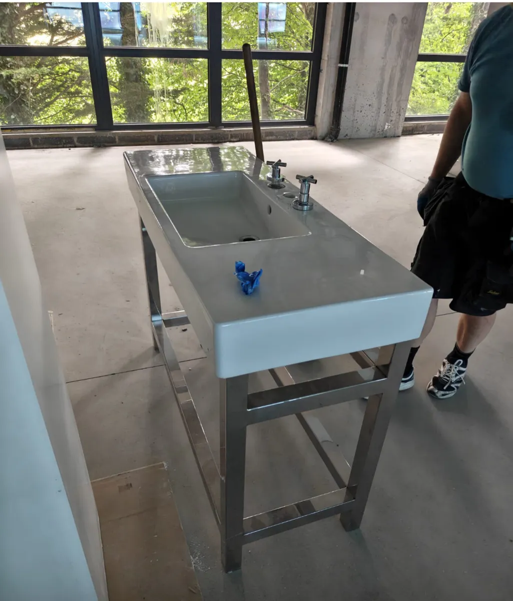 Industrial style Sink and steel base