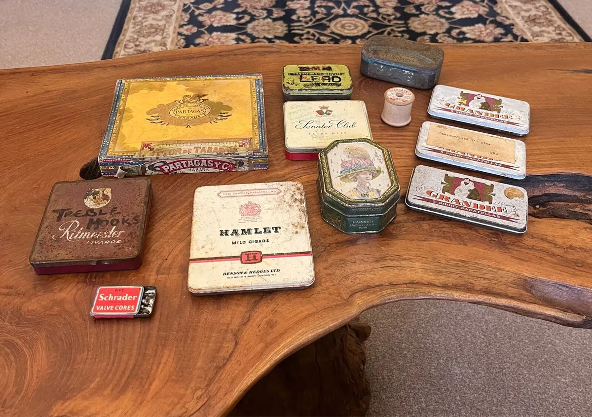 11 Assorted Vintage & Antique Tins - Image 1