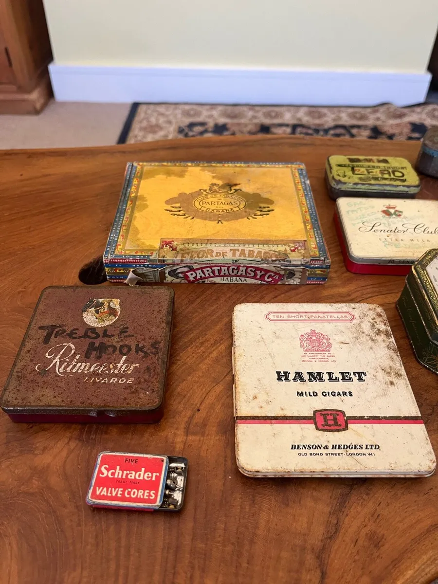 11 Assorted Vintage & Antique Tins - Image 2