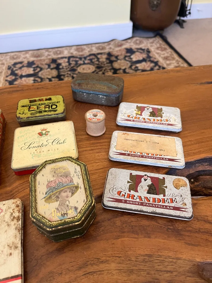 11 Assorted Vintage & Antique Tins - Image 3