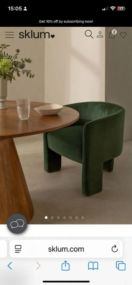 Sklum - green velvet chairs - Image 1