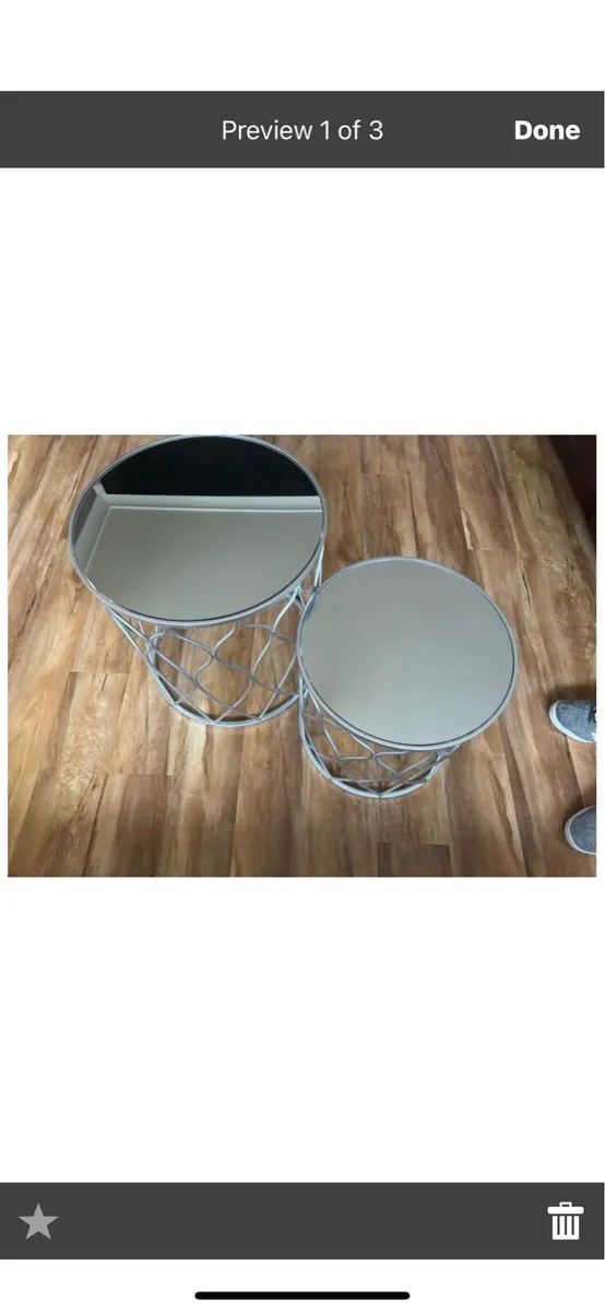 Nest of mirrored coffee tables  x2 - Image 1