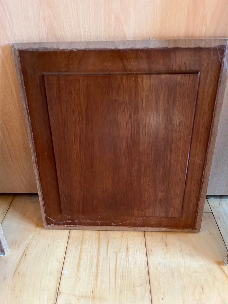 Solid teak wood door panels & stained glass panels - Image 1