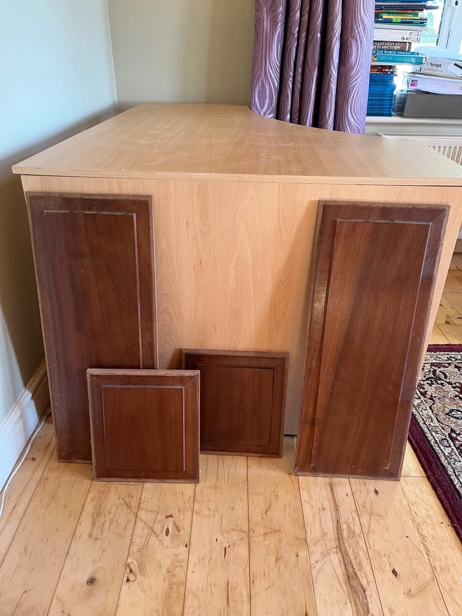 Solid teak wood door panels & stained glass panels - Image 2