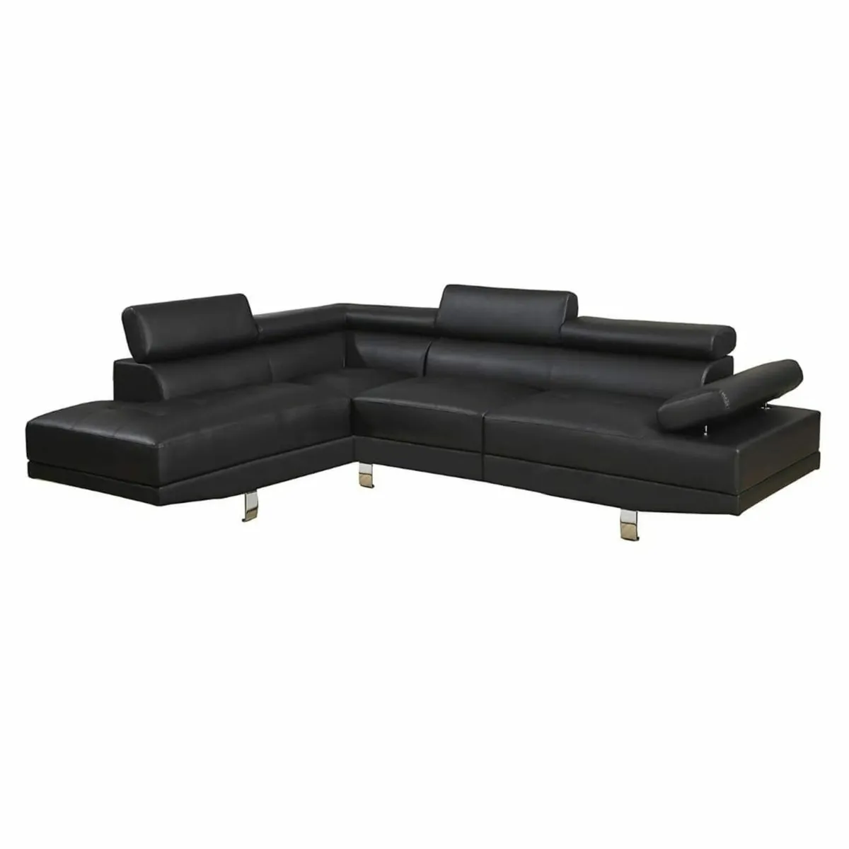 Modern Chaise Corner Sofa | Black, Grey, Blue - Image 1