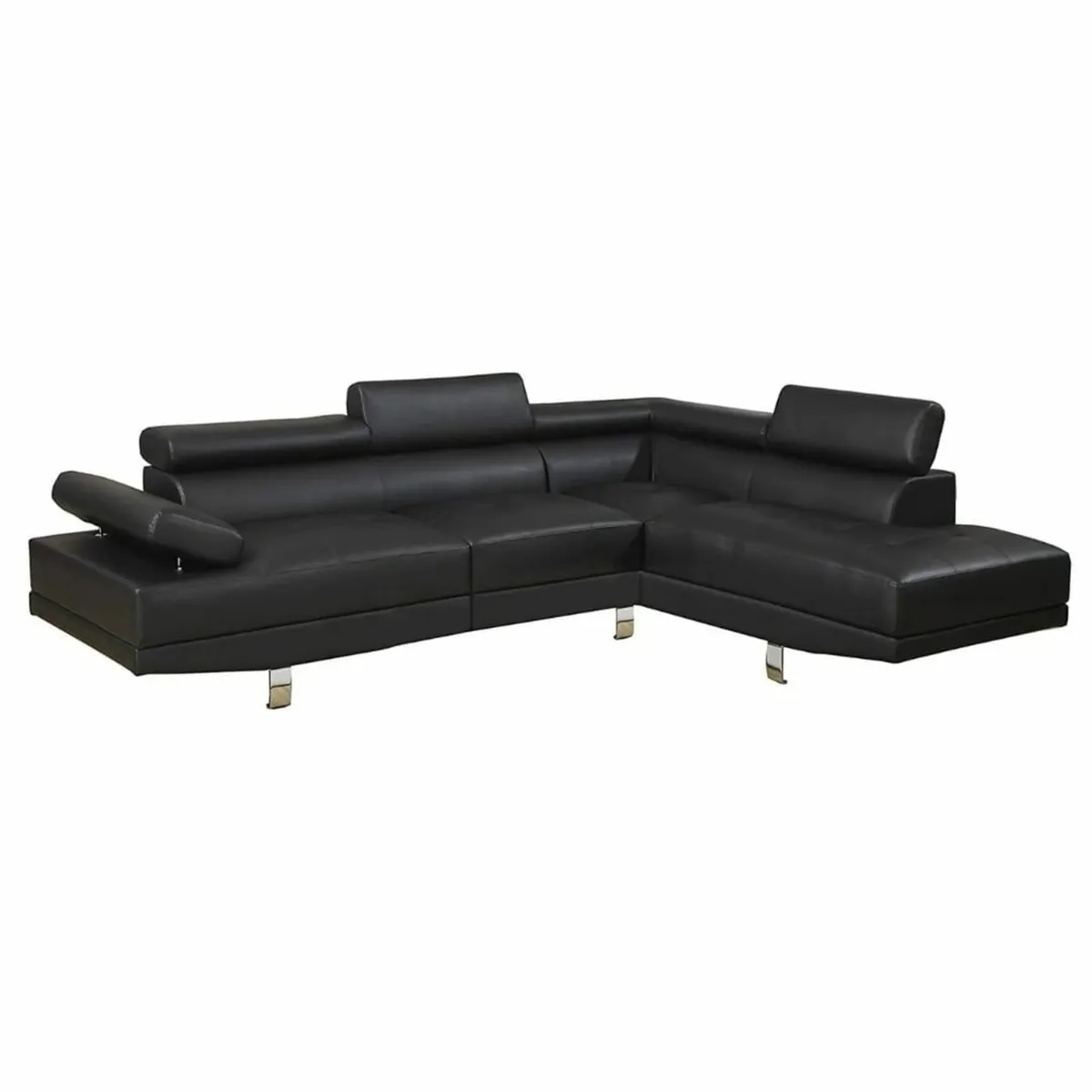 Modern Chaise Corner Sofa | Black, Grey, Blue - Image 2