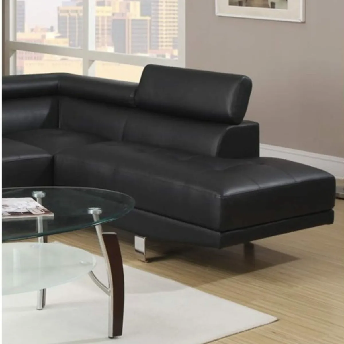Modern Chaise Corner Sofa | Black, Grey, Blue - Image 3