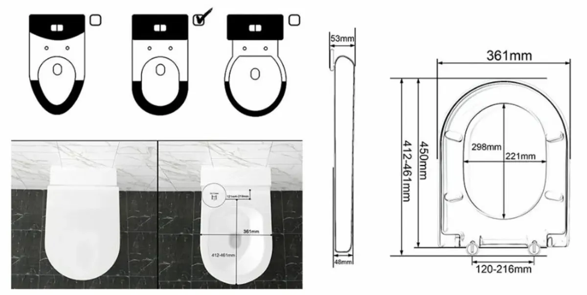 Cover Close Toilet Seat Soft System Lid - Image 2