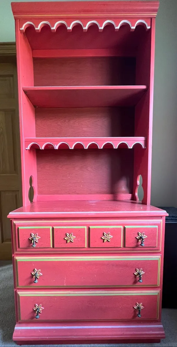 Antique unique wooden 3 drawer cabinet - Image 2