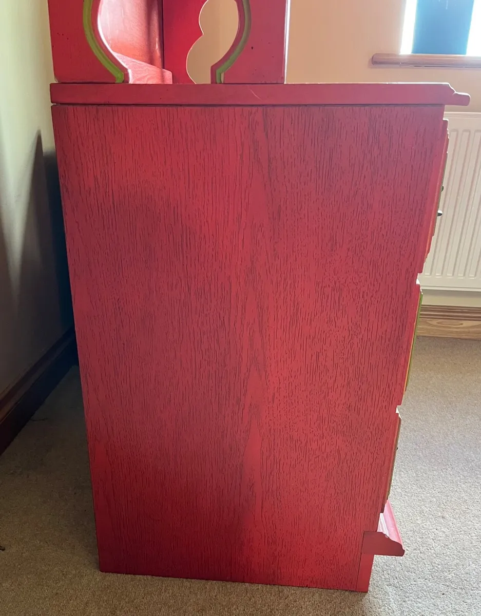 Antique unique wooden 3 drawer cabinet - Image 4