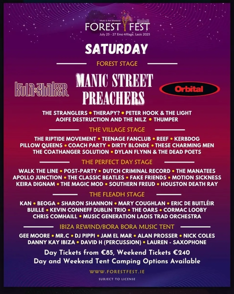 Forest Fest Saturday 26th July Ticket 2025