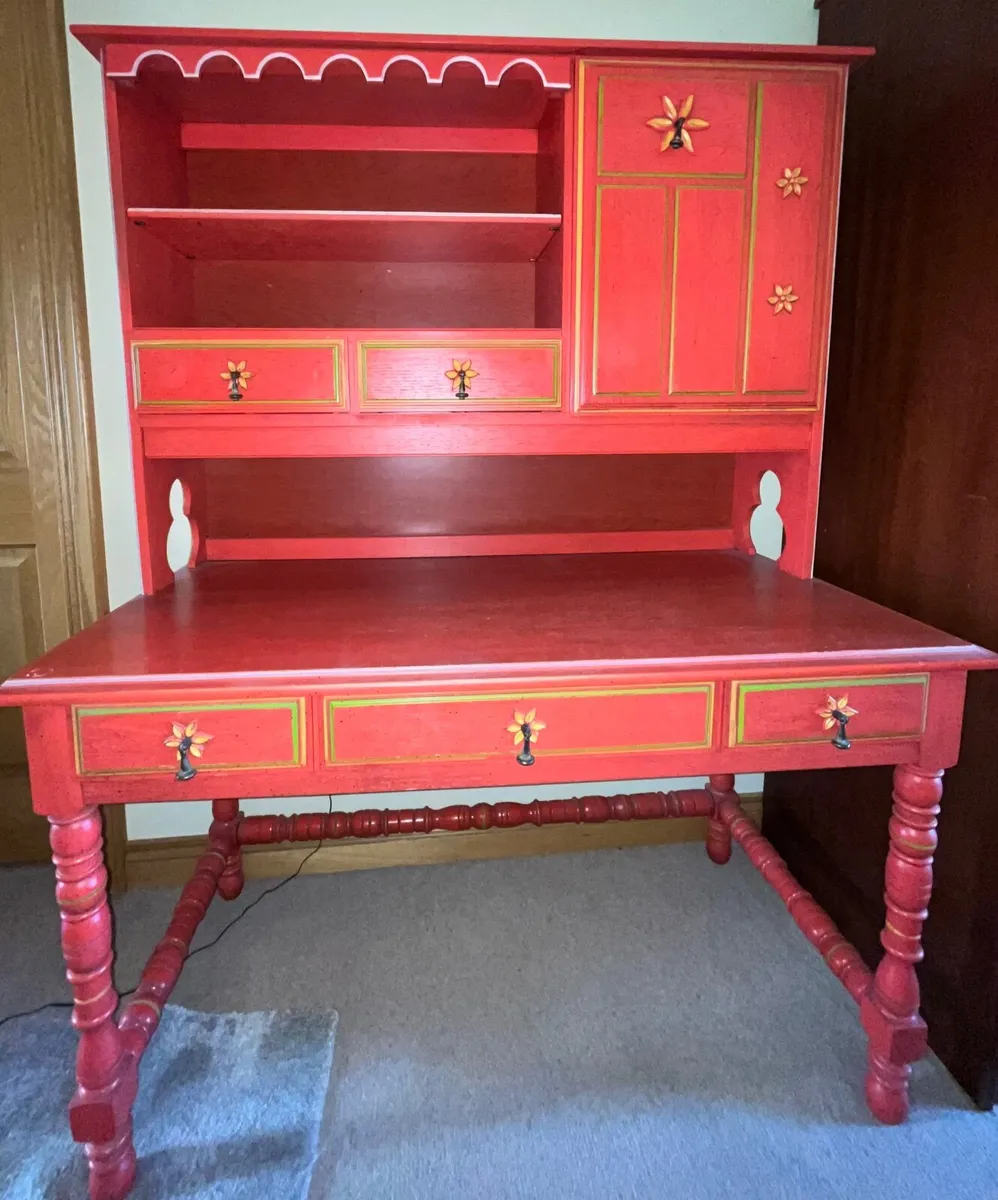 Oak desk and chair set - Image 2