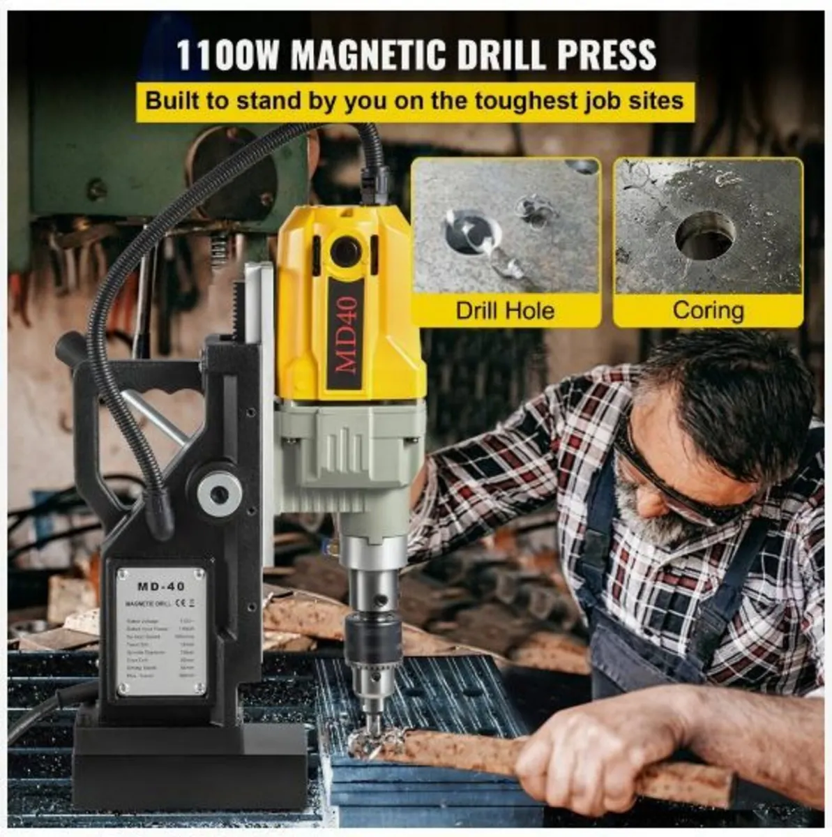 Magnetic Drill, 1100W 1.57" Boring Diameter - Image 3