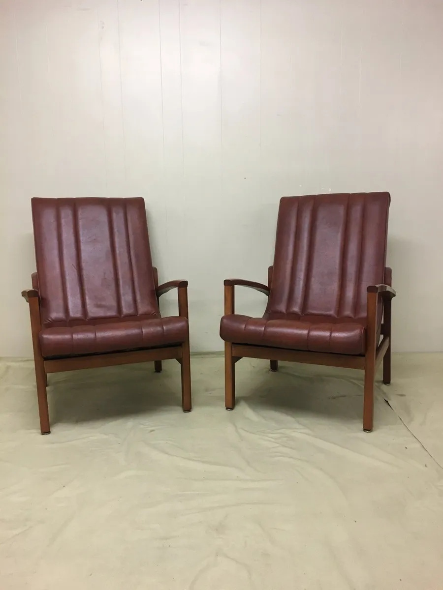 Pair 1970s Armchairs - Image 1
