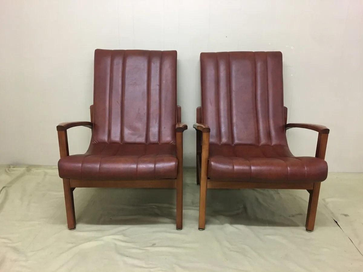 Pair 1970s Armchairs - Image 3