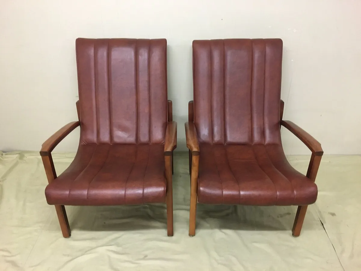 Pair 1970s Armchairs - Image 4