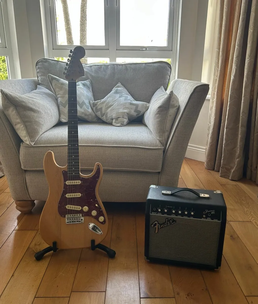 Fender Squire Stratocaster & Fender Amplifier - Image 1