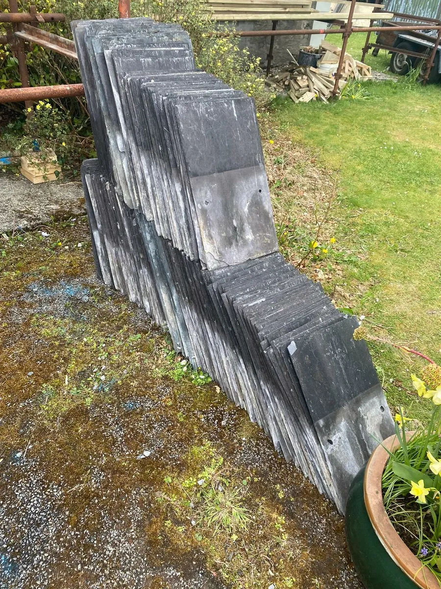 Bangor slates chimney pots floor ridge roof tiles - Image 1