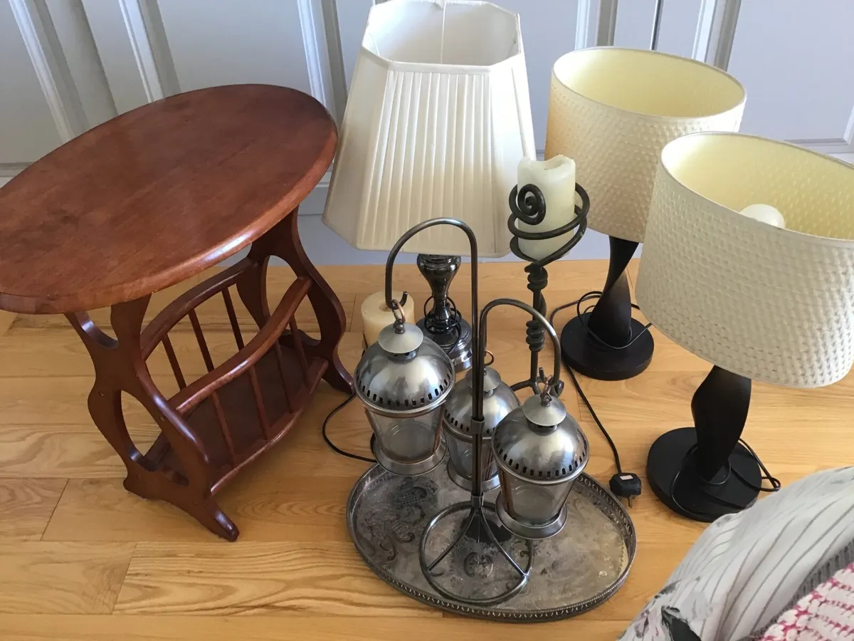 DIY bits    side table  3 super Table lamps , - Image 3
