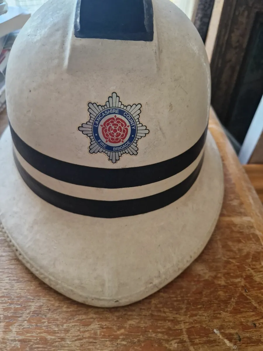 Vintage Fire Mans Helmet - Image 1