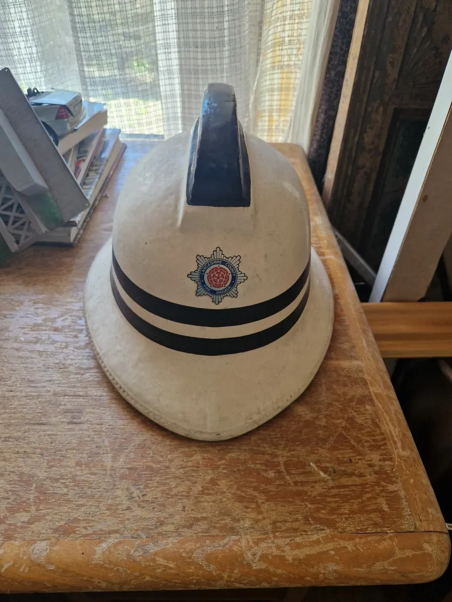 Vintage Fire Mans Helmet - Image 2