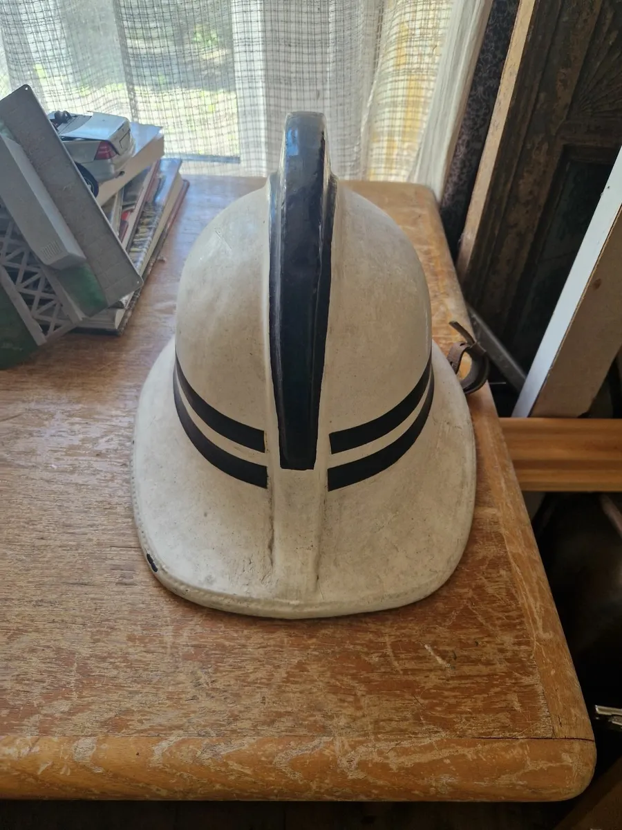 Vintage Fire Mans Helmet - Image 4