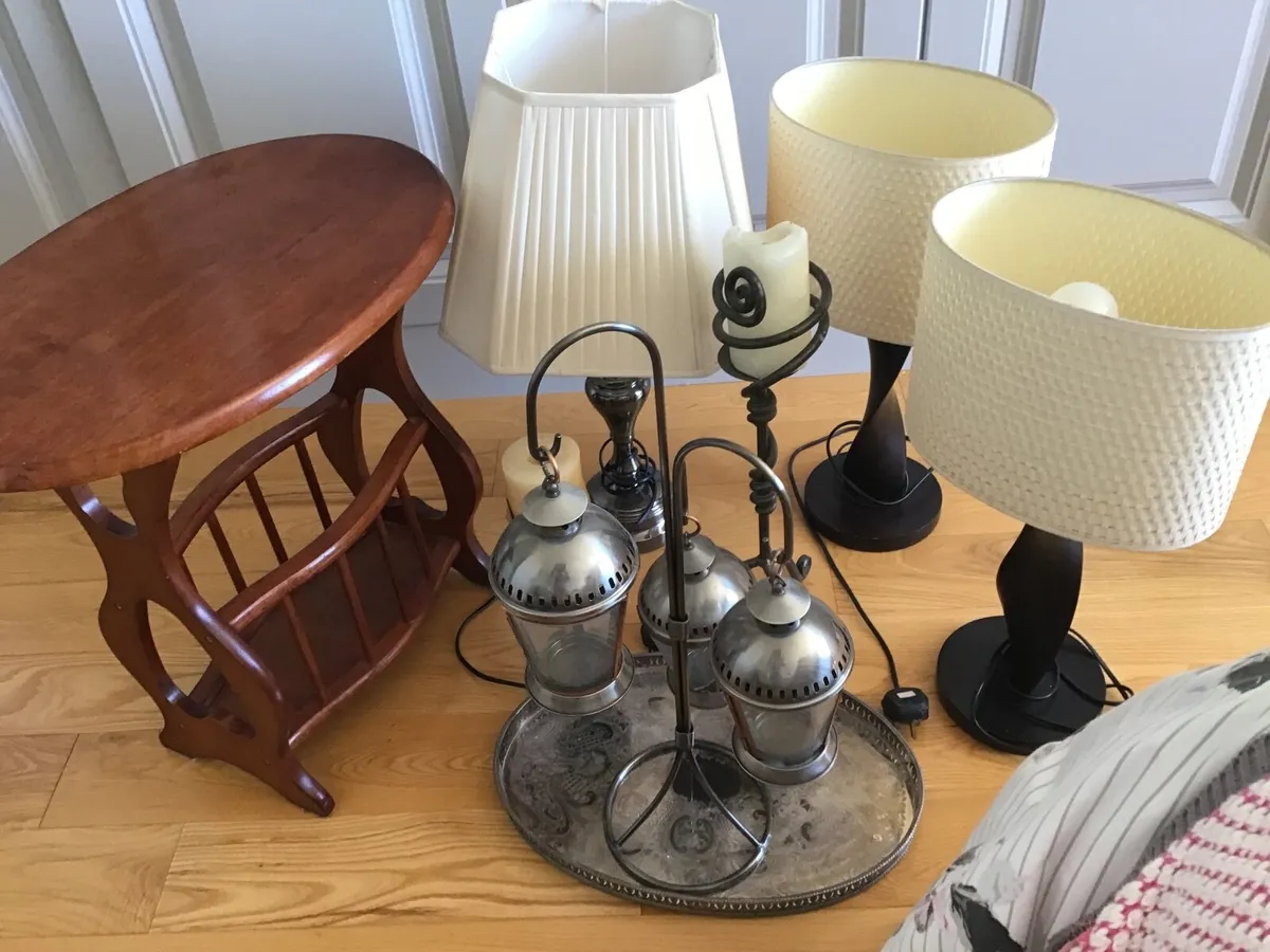 DIY bits    side table  3 super Table lamps , - Image 2