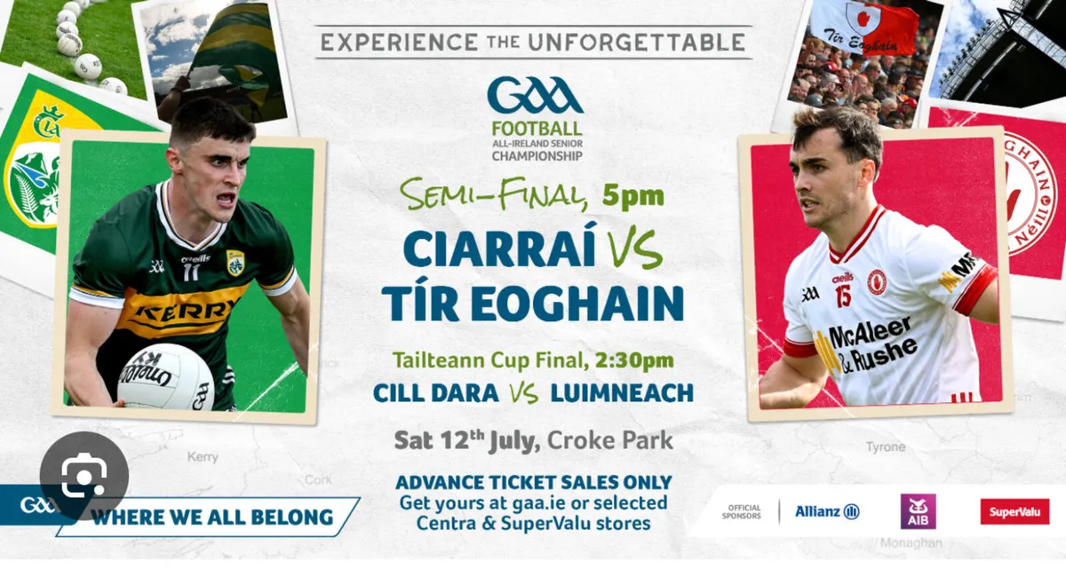 4 premium tickets Tyrone V Kerry