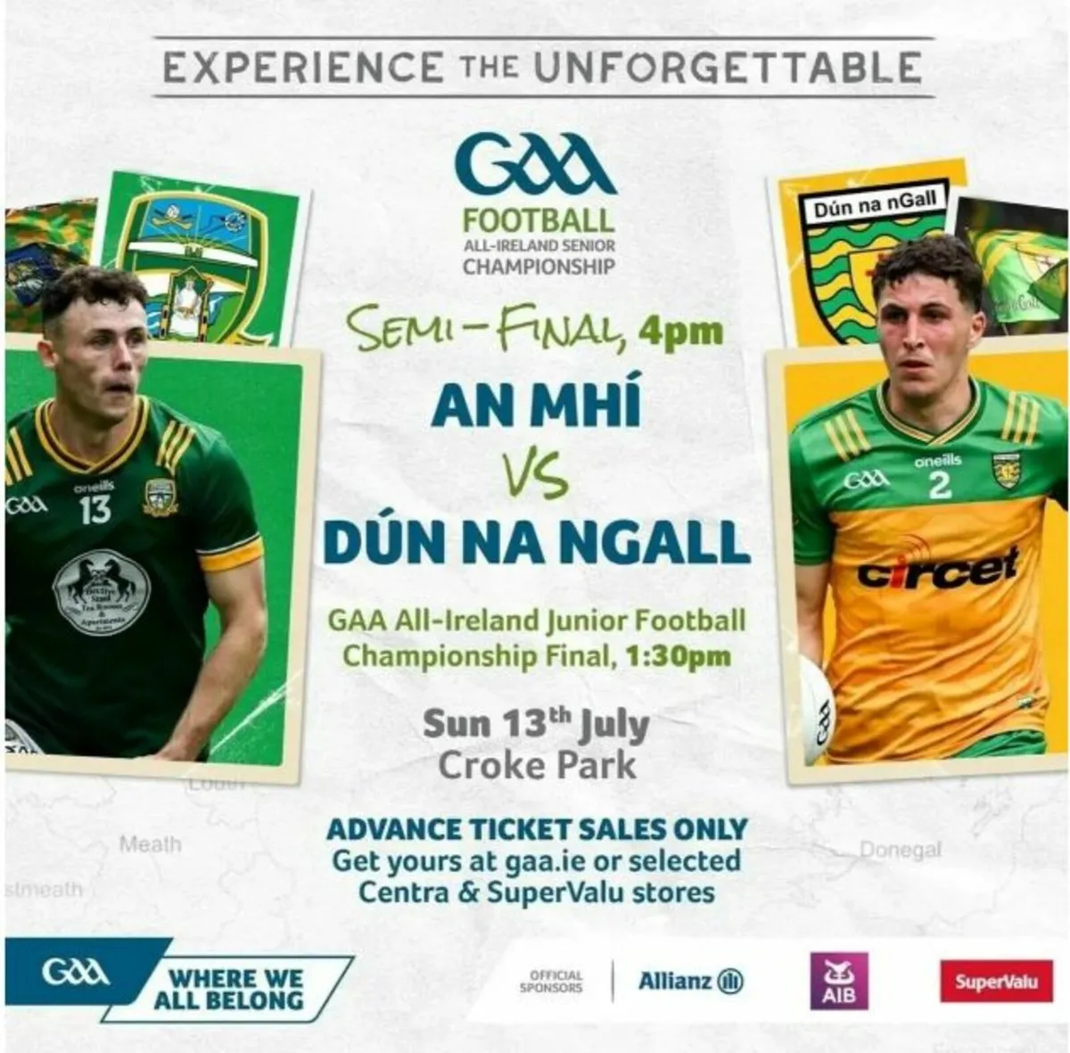 Meath v Donegal Tickets x 3 Adult tickets