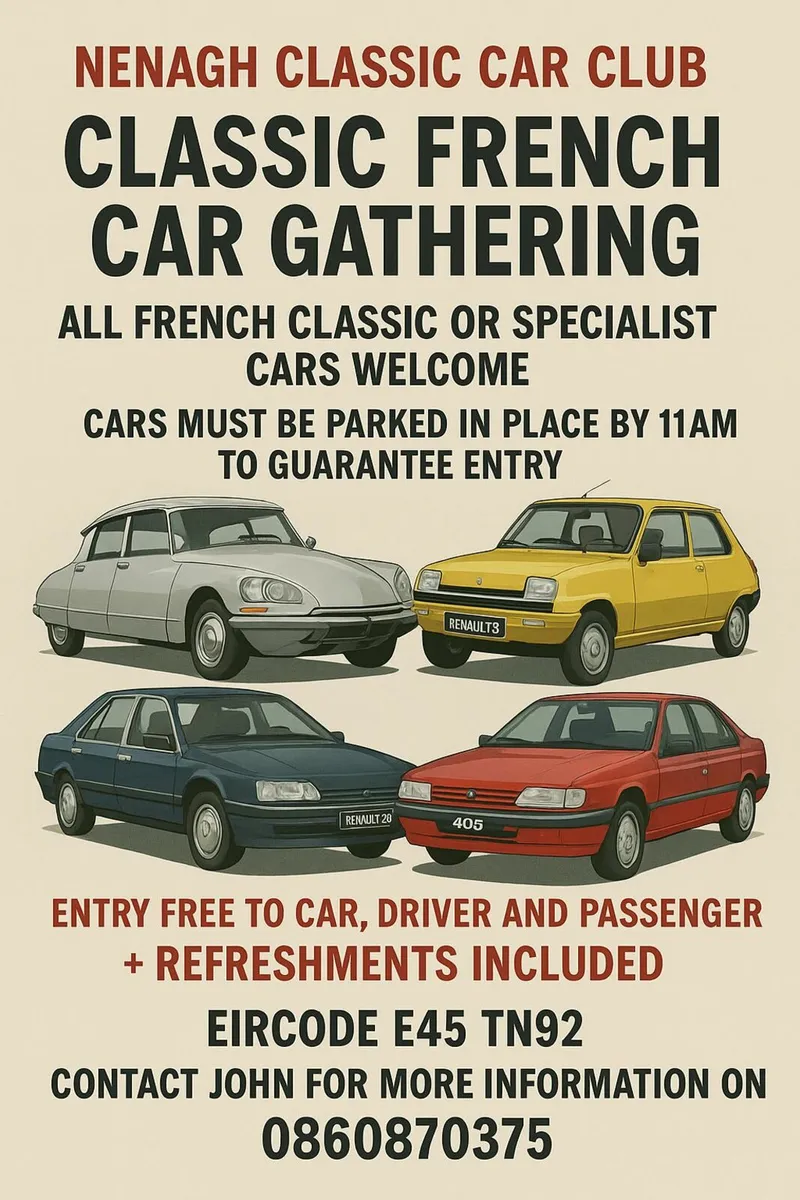 French Classic Car Gathering 4th of August @Nenagh - Image 1