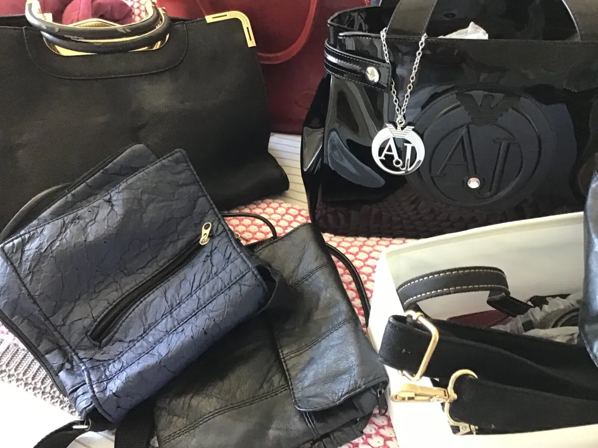 Leather patent Armani bag plus 3 leather bags - Image 2