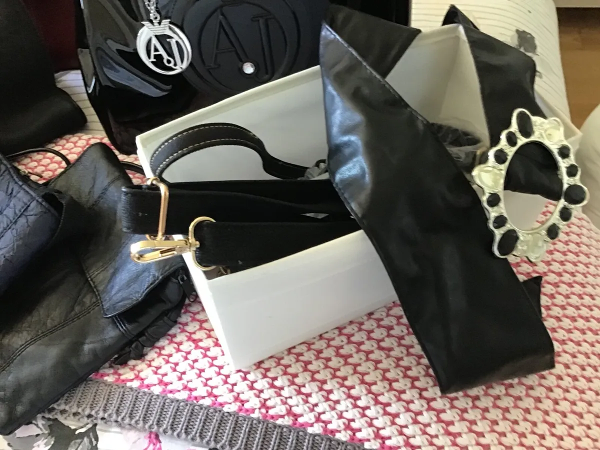 Leather patent Armani bag plus 3 leather bags - Image 4