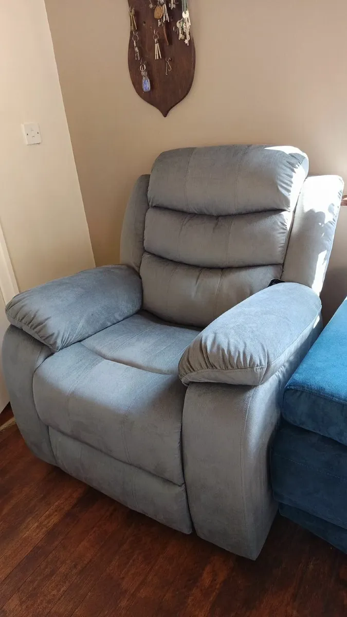 Single Chair Fabric Recliner Sofa - grey - Image 1