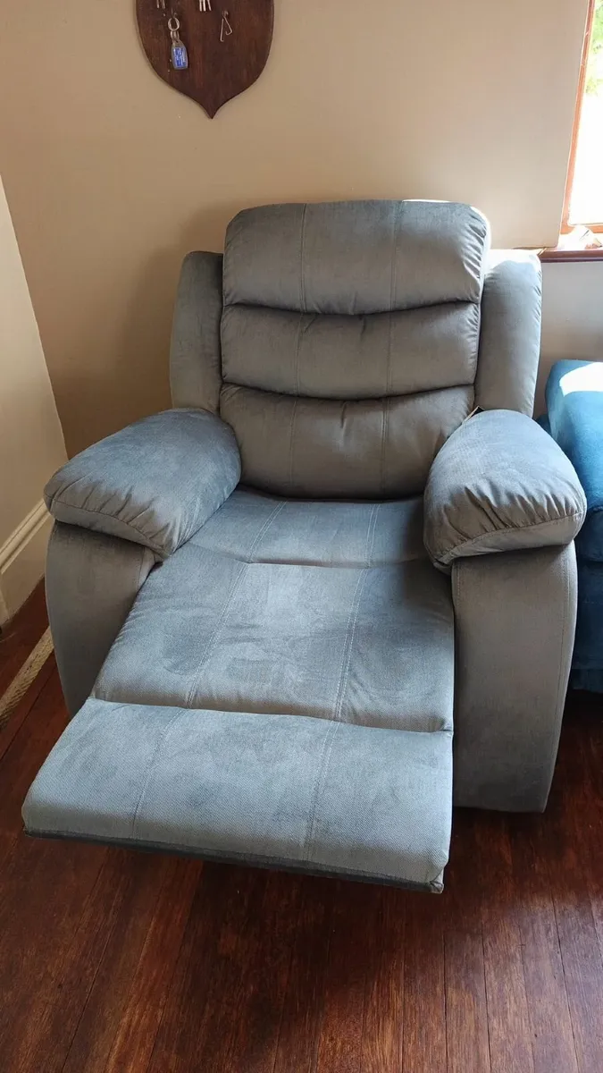 Single Chair Fabric Recliner Sofa - grey - Image 1