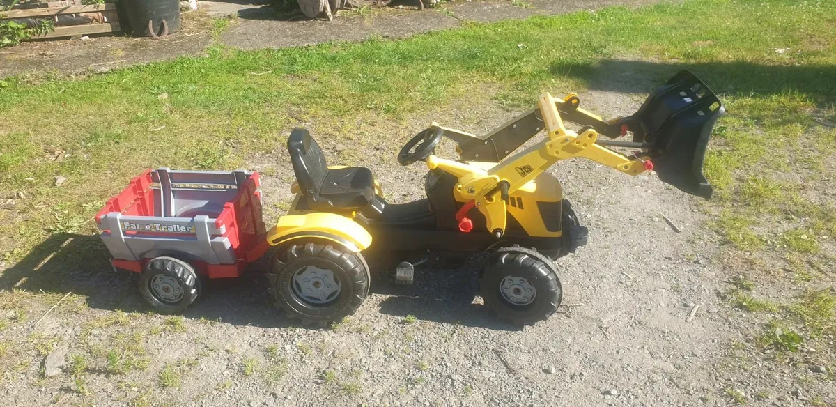 RIDE ON Toy Tractor and Trailer JCB - Image 2