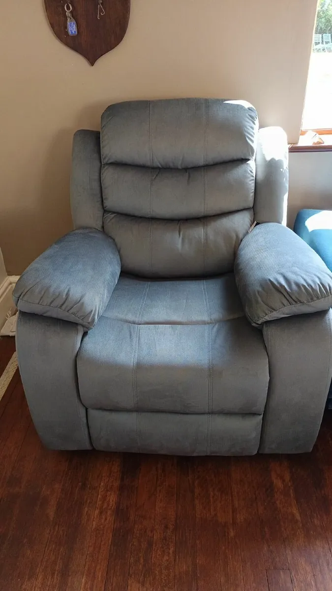 Single Chair Fabric Recliner Sofa - grey - Image 1
