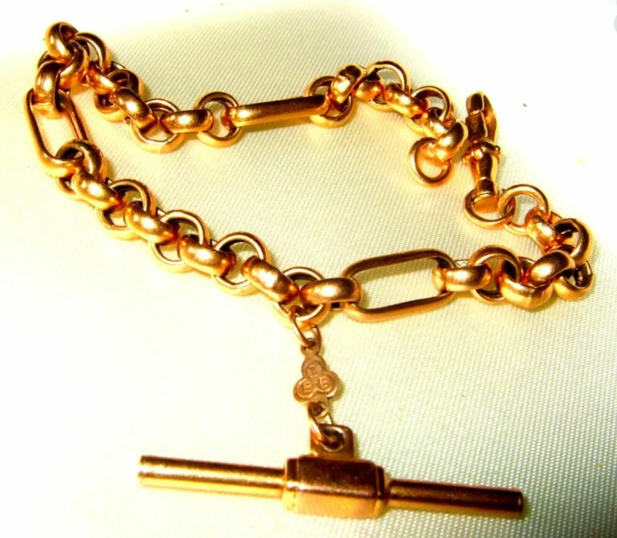 Vintage Chunky Hallmarked 9ct Gold Albert Bracelet - Image 2