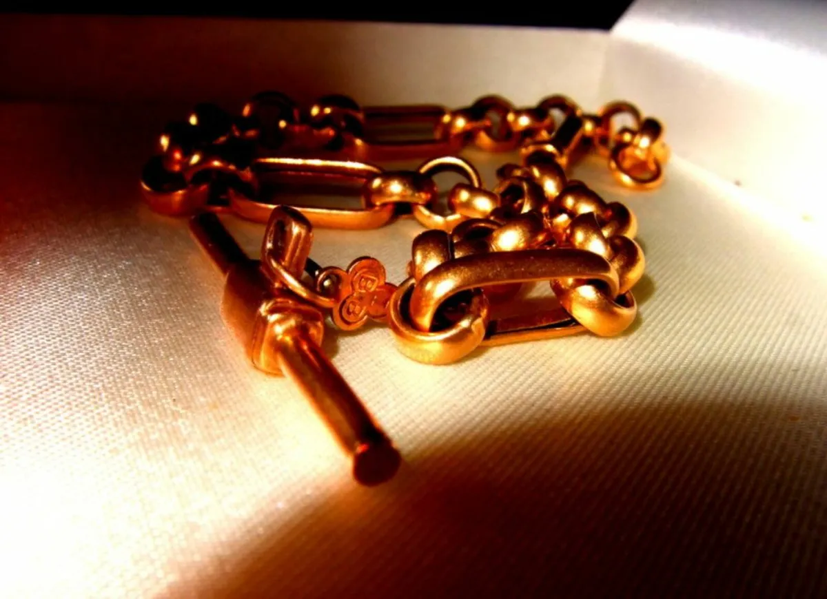 Vintage Chunky Hallmarked 9ct Gold Albert Bracelet - Image 4